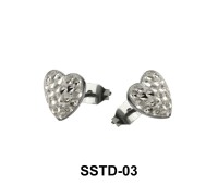 Rainbow Heart Shaped Studs Earring SSTD-03